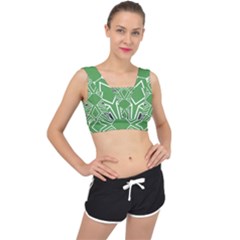 Abstract Pattern Geometric Backgrounds  V-back Sports Bra by Eskimos