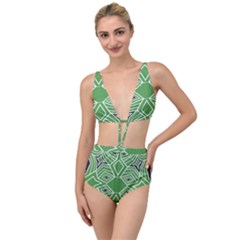 Abstract Pattern Geometric Backgrounds  Tied Up Two Piece Swimsuit by Eskimos