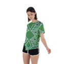 Abstract pattern geometric backgrounds  Asymmetrical Short Sleeve Sports Tee View2