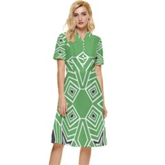 Abstract Pattern Geometric Backgrounds  Button Top Knee Length Dress by Eskimos