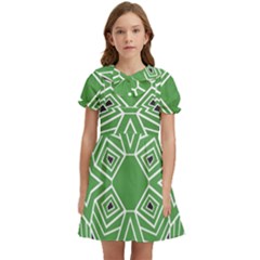 Abstract Pattern Geometric Backgrounds  Kids  Bow Tie Puff Sleeve Dress by Eskimos