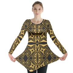 Abstract Pattern Geometric Backgrounds Long Sleeve Tunic  by Eskimos