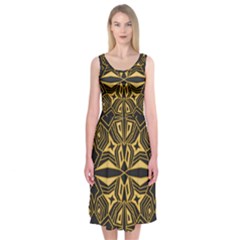 Abstract Pattern Geometric Backgrounds Midi Sleeveless Dress by Eskimos