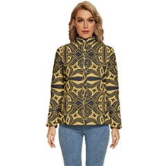 Abstract Pattern Geometric Backgrounds Women s Puffer Bubble Jacket Coat by Eskimos