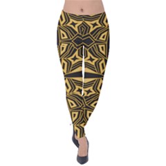 Abstract Pattern Geometric Backgrounds Velvet Leggings by Eskimos