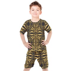 Abstract Pattern Geometric Backgrounds Kids  Tee And Shorts Set by Eskimos