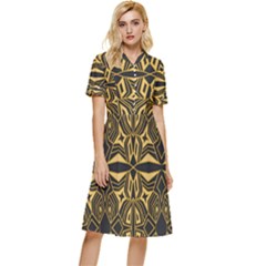 Abstract Pattern Geometric Backgrounds Button Top Knee Length Dress by Eskimos