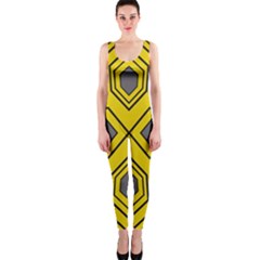 Abstract Pattern Geometric Backgrounds One Piece Catsuit by Eskimos