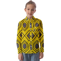 Abstract Pattern Geometric Backgrounds Kids  Long Sleeve Shirt by Eskimos