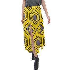 Abstract Pattern Geometric Backgrounds Velour Split Maxi Skirt