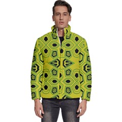 Abstract Pattern Geometric Backgrounds  Men s Puffer Bubble Jacket Coat by Eskimos