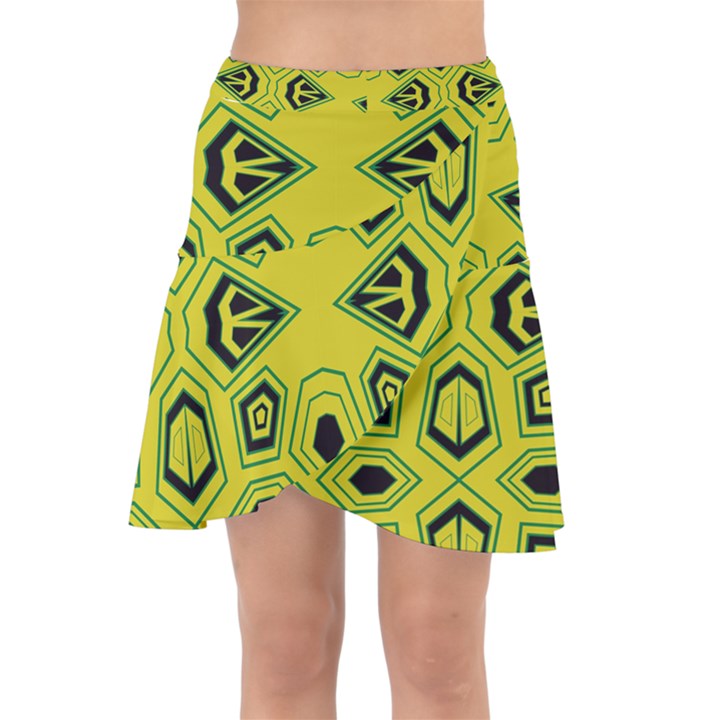 Abstract pattern geometric backgrounds  Wrap Front Skirt