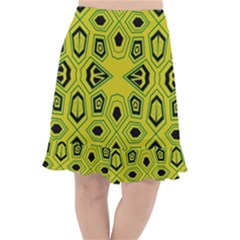 Abstract Pattern Geometric Backgrounds  Fishtail Chiffon Skirt by Eskimos