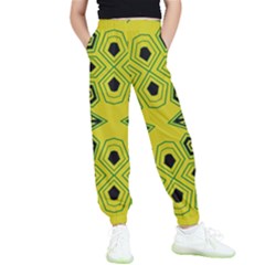 Abstract Pattern Geometric Backgrounds  Kids  Elastic Waist Pants by Eskimos