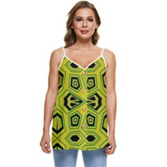 Abstract Pattern Geometric Backgrounds  Casual Spaghetti Strap Chiffon Top by Eskimos