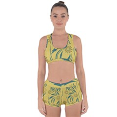 Folk Flowers Print Floral Pattern Ethnic Art Racerback Boyleg Bikini Set by Eskimos