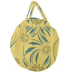 Folk Flowers Print Floral Pattern Ethnic Art Giant Round Zipper Tote by Eskimos