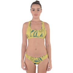 Folk Flowers Print Floral Pattern Ethnic Art Cross Back Hipster Bikini Set by Eskimos