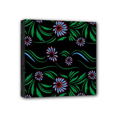 Folk Flowers Print Floral Pattern Ethnic Art Mini Canvas 4  X 4  (stretched) by Eskimos