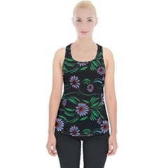 Folk Flowers Print Floral Pattern Ethnic Art Piece Up Tank Top by Eskimos