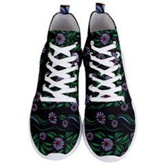 Folk Flowers Print Floral Pattern Ethnic Art Men s Lightweight High Top Sneakers by Eskimos