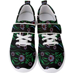 Folk Flowers Print Floral Pattern Ethnic Art Men s Velcro Strap Shoes by Eskimos