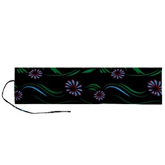 Folk Flowers Print Floral Pattern Ethnic Art Roll Up Canvas Pencil Holder (l) by Eskimos