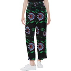 Folk Flowers Print Floral Pattern Ethnic Art Women s Pants  by Eskimos