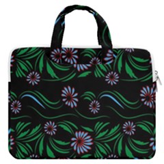 Folk Flowers Print Floral Pattern Ethnic Art Macbook Pro 16  Double Pocket Laptop Bag  by Eskimos