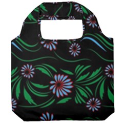 Folk Flowers Print Floral Pattern Ethnic Art Foldable Grocery Recycle Bag