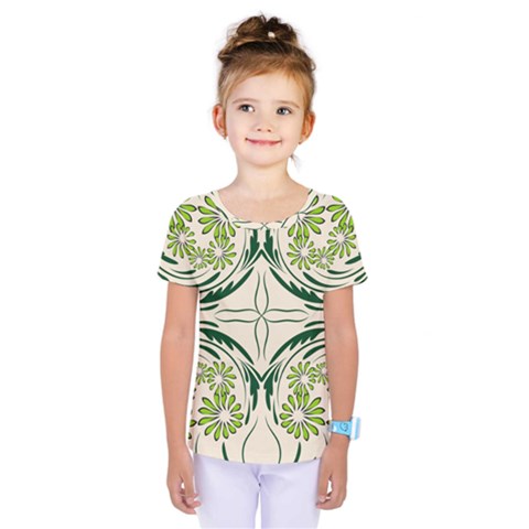 Folk Flowers Print Floral Pattern Ethnic Art Kids  One Piece Tee by Eskimos