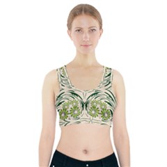 Folk Flowers Print Floral Pattern Ethnic Art Sports Bra With Pocket by Eskimos