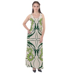 Folk Flowers Print Floral Pattern Ethnic Art Sleeveless Velour Maxi Dress by Eskimos