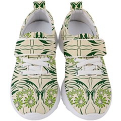 Folk Flowers Print Floral Pattern Ethnic Art Kids  Velcro Strap Shoes by Eskimos