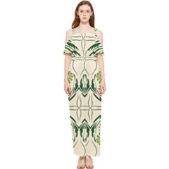 Folk Flowers Print Floral Pattern Ethnic Art Draped Sleeveless Chiffon Jumpsuit by Eskimos