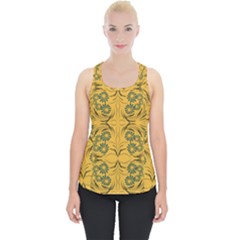 Folk Flowers Print Floral Pattern Ethnic Art Piece Up Tank Top by Eskimos