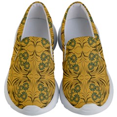 Folk Flowers Print Floral Pattern Ethnic Art Kids Lightweight Slip Ons by Eskimos