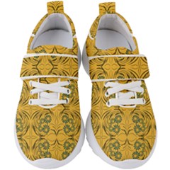 Folk Flowers Print Floral Pattern Ethnic Art Kids  Velcro Strap Shoes by Eskimos