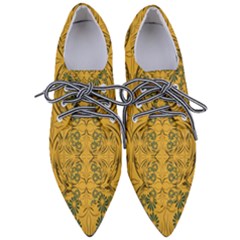 Folk Flowers Print Floral Pattern Ethnic Art Pointed Oxford Shoes by Eskimos