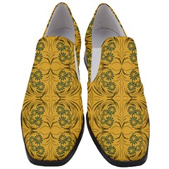 Folk Flowers Print Floral Pattern Ethnic Art Women Slip On Heel Loafers by Eskimos