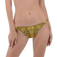 Folk Flowers Print Floral Pattern Ethnic Art Ring Detail Bikini Bottom by Eskimos