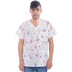 Background-a 007 Men s V-neck Scrub Top