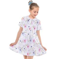 Background-a 007 Kids  Short Sleeve Shirt Dress