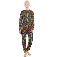 Folk Flowers Print Floral Pattern Ethnic Art Women s Lounge Set by Eskimos