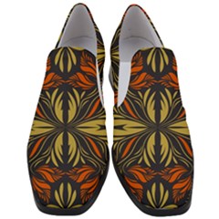 Folk Flowers Print Floral Pattern Ethnic Art Women Slip On Heel Loafers by Eskimos