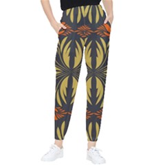 Folk Flowers Print Floral Pattern Ethnic Art Tapered Pants by Eskimos