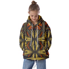 Folk Flowers Print Floral Pattern Ethnic Art Kids  Oversized Hoodie