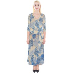 Fabric-b 001 Quarter Sleeve Wrap Maxi Dress by nate14shop