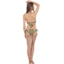 Folk flowers print Floral pattern Ethnic art Cross Front Halter Bikini Set View2