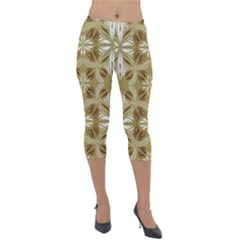 Folk Flowers Print Floral Pattern Ethnic Art Lightweight Velour Capri Leggings  by Eskimos